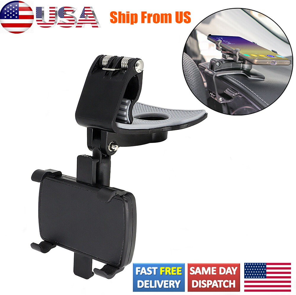 Dash Dashboard GPS Phone Mount with Sun Visor Clip for Secure Car Navigation