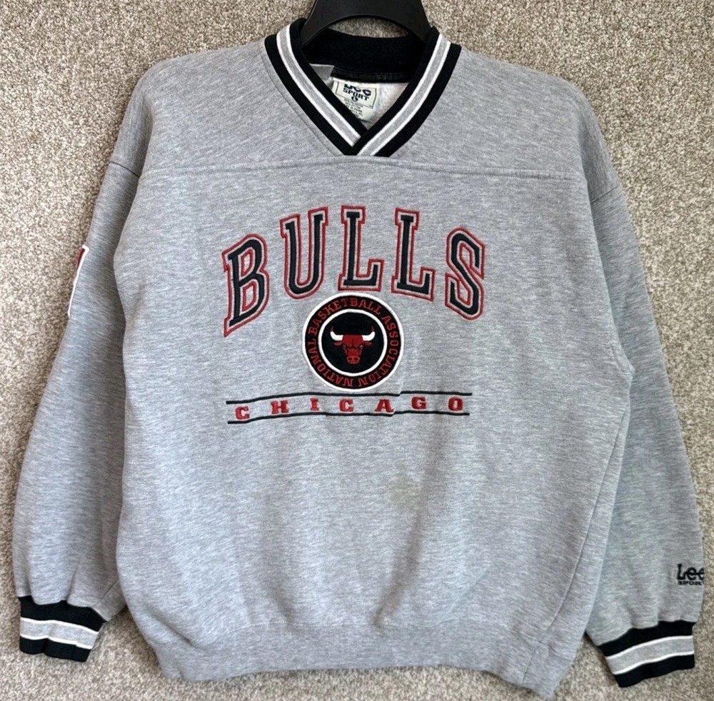 Vintage Lee Sport NBA Mens Chicago Bulls Embroidered Sweatshirt Size Large