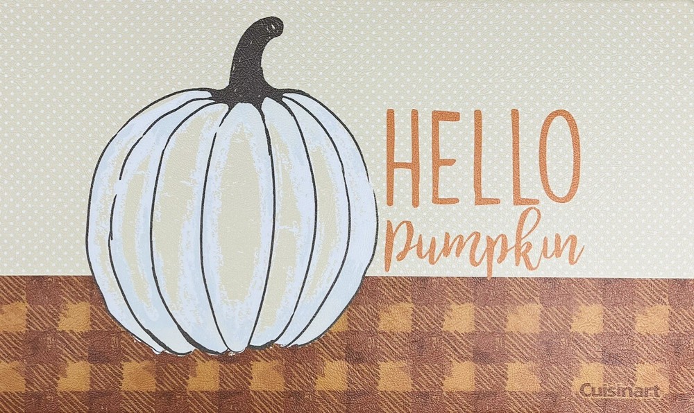 Cuisinart Anti-Fatigue Kitchen Mat 18x30 Hello Pumpkin Fall Plaid Design
