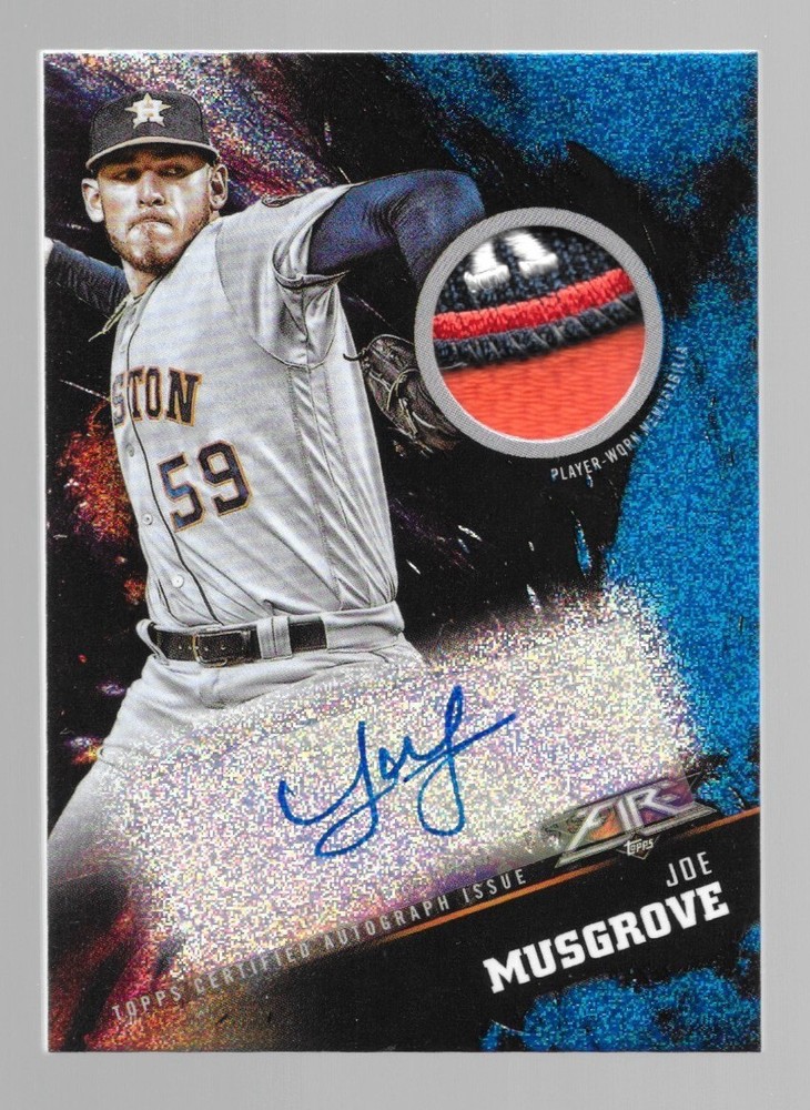 2018 Topps Fire Blue /15 Joe Musgrove #FAP-JM Patch Auto RC 3 Color