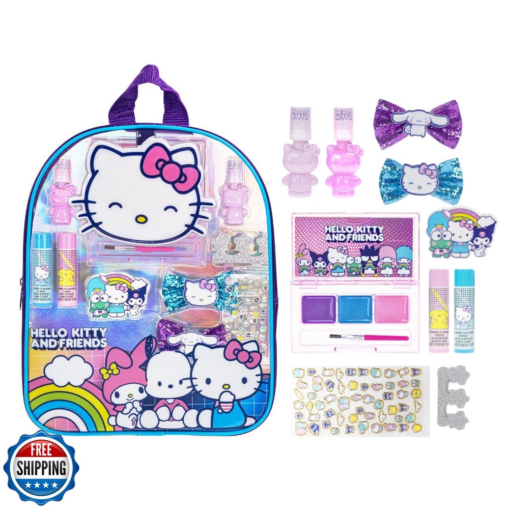 Hello Kitty and Friends 12-Piece Makeup Backpack Set by Townley Girl