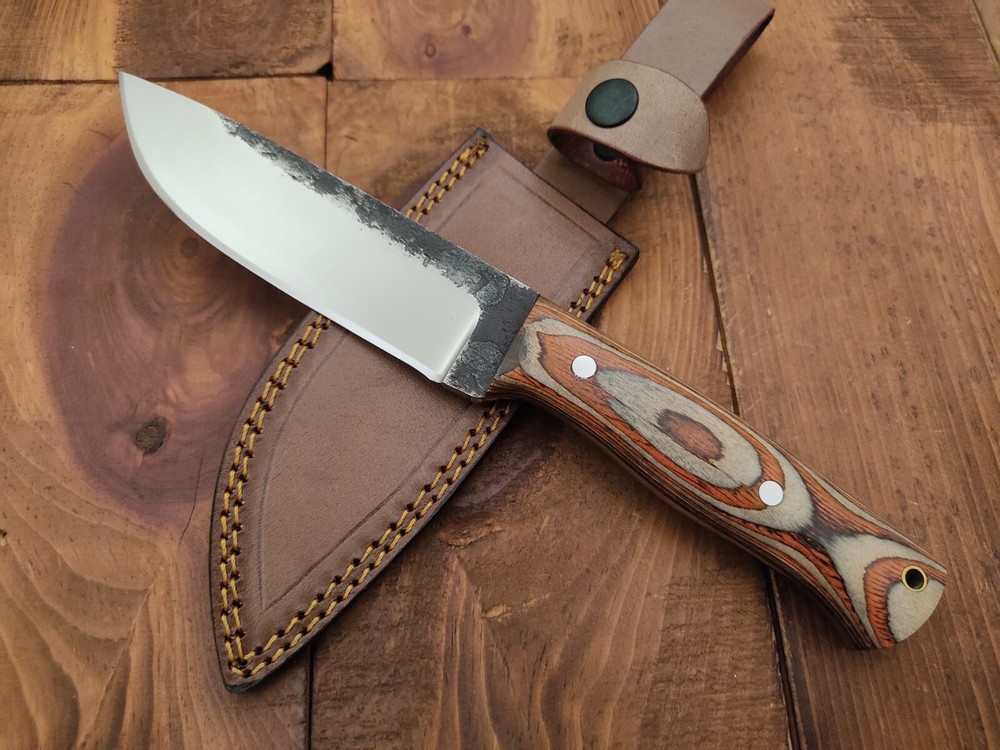 Custom 1095 Steel Camping Survival Hunting Skinner Knife Handmade