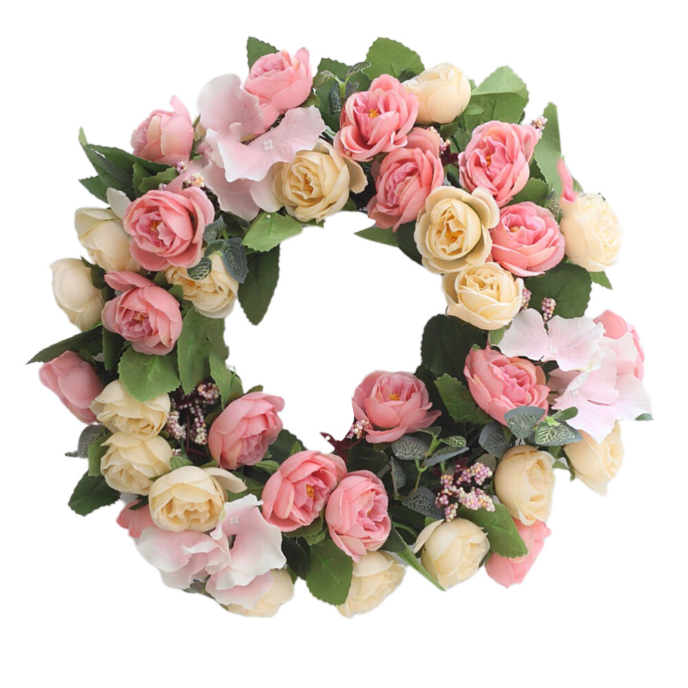 Elegant Rose Floral Wreath for Wedding Door Decor