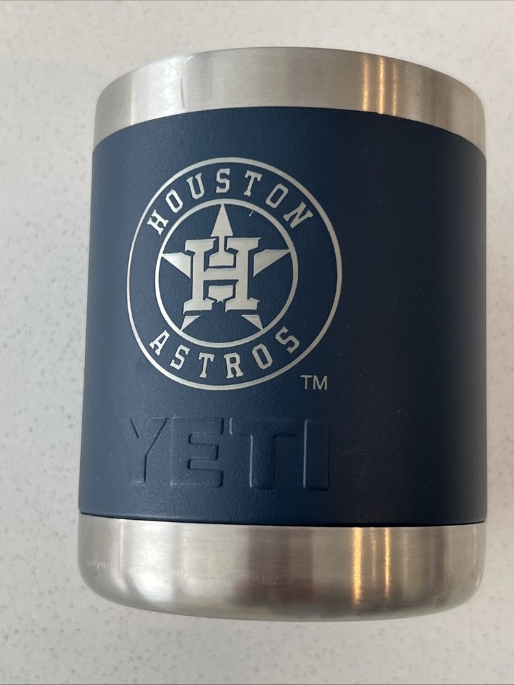 Houston Astros YETI 10 oz Rambler Tumbler Blue No Lid Used Flat Bottom  