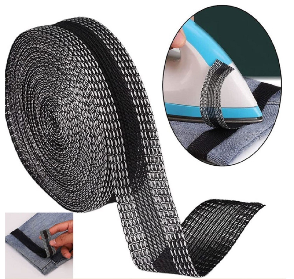 10M Iron-on Hemming Tape Self-Adhesive Fabric Fusing Tape for Clothing Repair