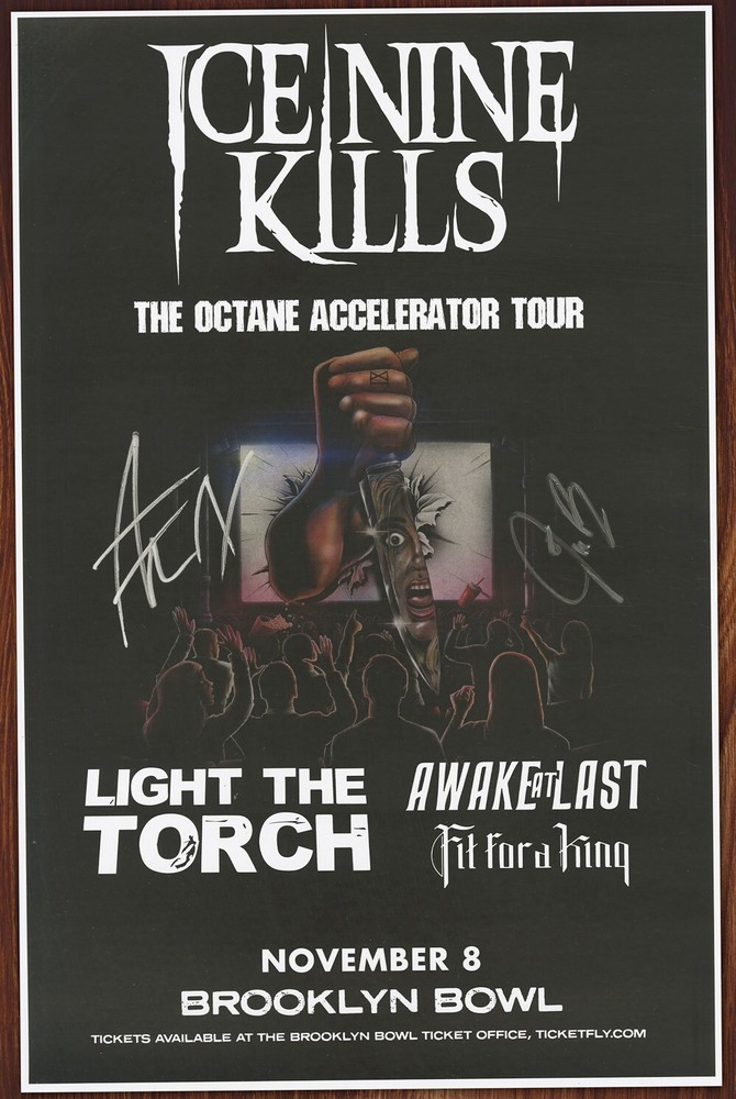 Ice Nine Kills autographed concert poster Joe Occhiuti and Spencer Charnas