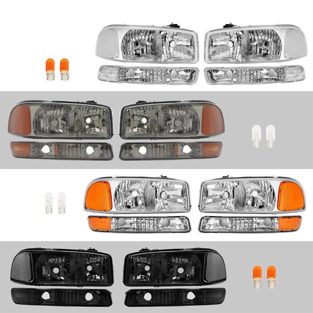 For GMC Sierra 1500 1999-2007 Yukon XL 2000-2006 Headlights Bumper Lamps