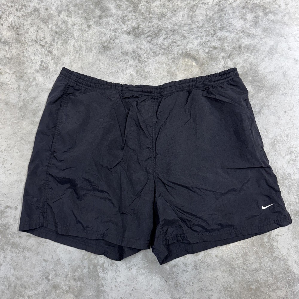 Vintage Nike Shorts mens XL Black Nylon Swim Running Athletic Trunks 90s Taiwan