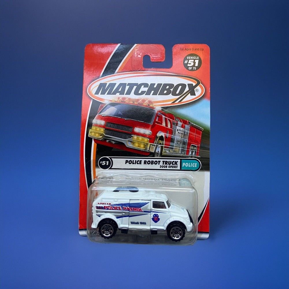 Matchbox 1/64 Diecast Police White Police Robot Truck