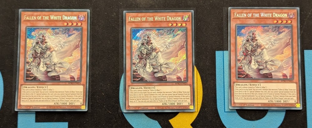 BPRO-EN024 Fallen of the White Dragon x3 Secret Rare 1st Edition YuGiOh Playset