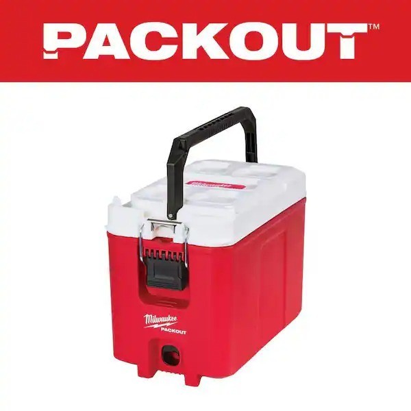 PACKOUT Compact Cooler 16 Qt Red 10 in Portable Insulated Cooler