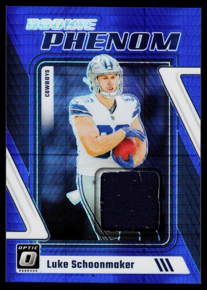 Luke Schoonmaker RC 2023 Panini Donruss Optic PATCH Rookie Phenom Dallas Cowboys