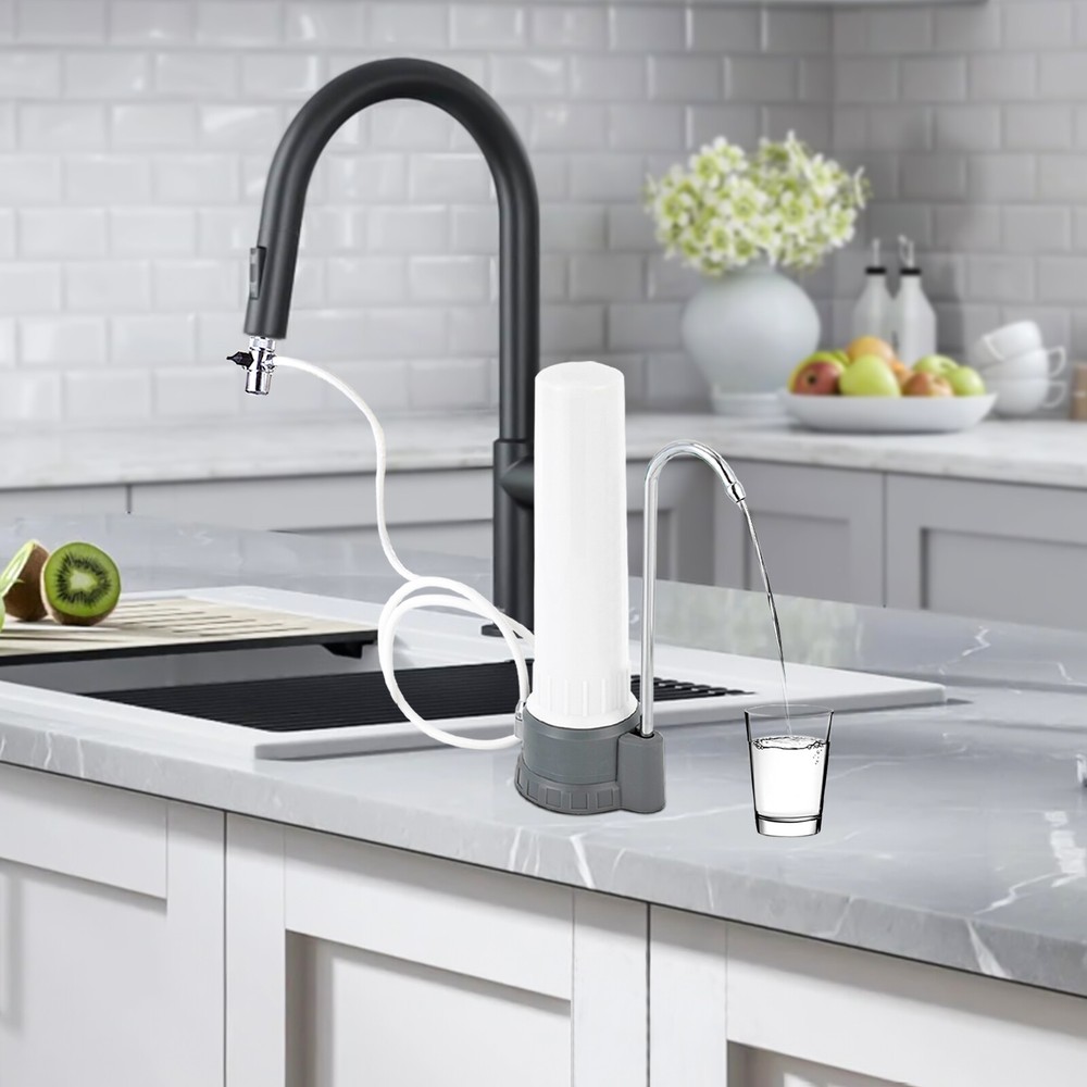 New Counter Top Dual Stage Drinking Water Filter | Sediment Carbon Cartridge