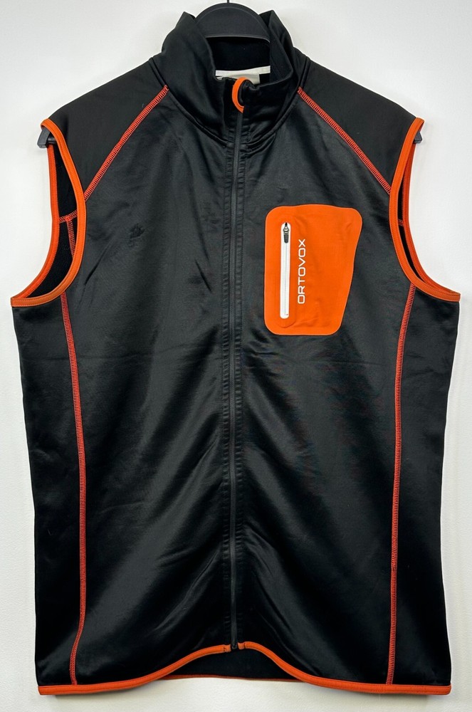 Ortovox Men’s Merino Inside Fleece Grid BLACK Vest Jacket Size XL