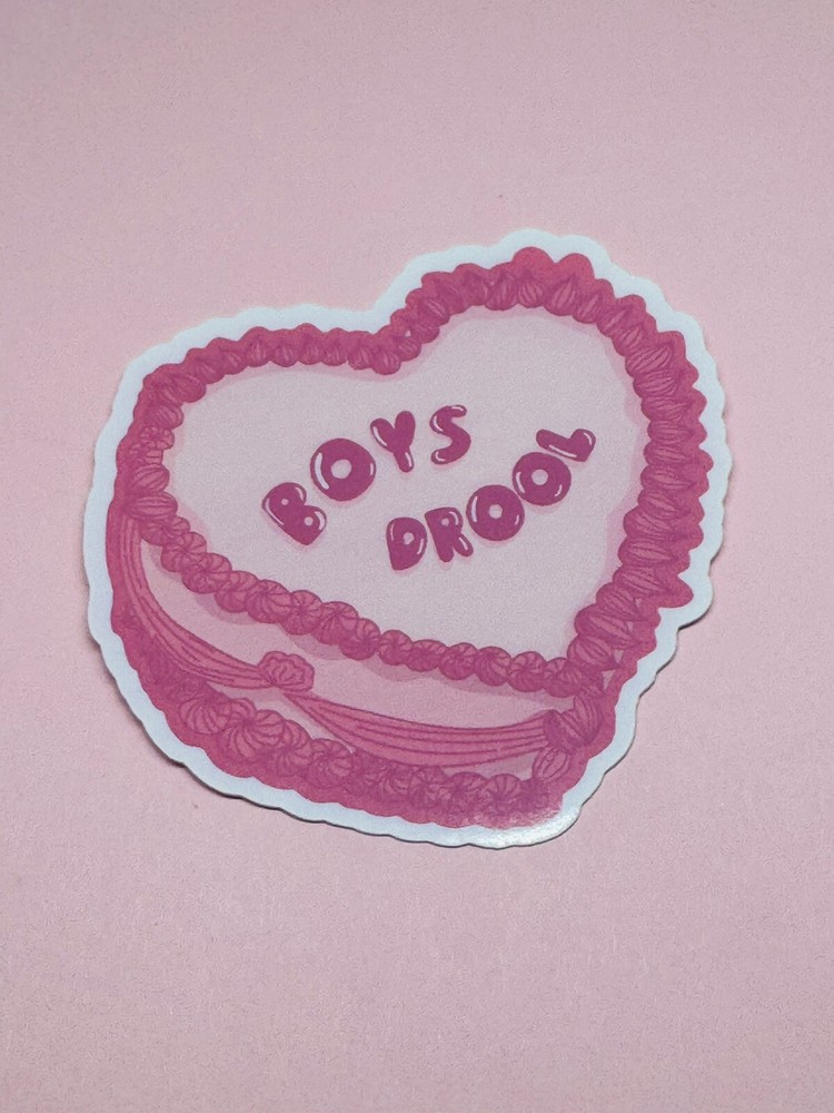 Pink Medium Sized Sticker “Boys Drool- Valentine’s Day / Breakup / Divorce