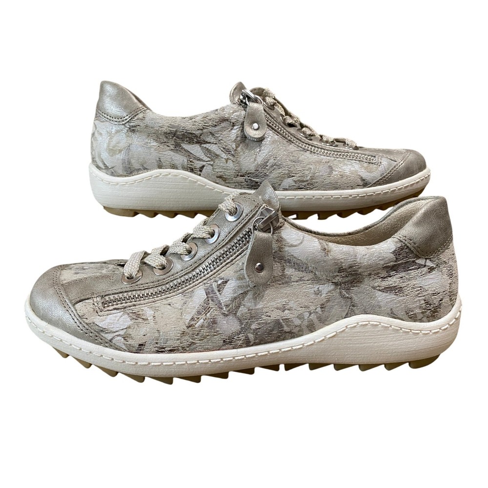 Remonte Soft US 7.5 EU 38 Women’s Sneakers Metallic Floral Comfort Shoes