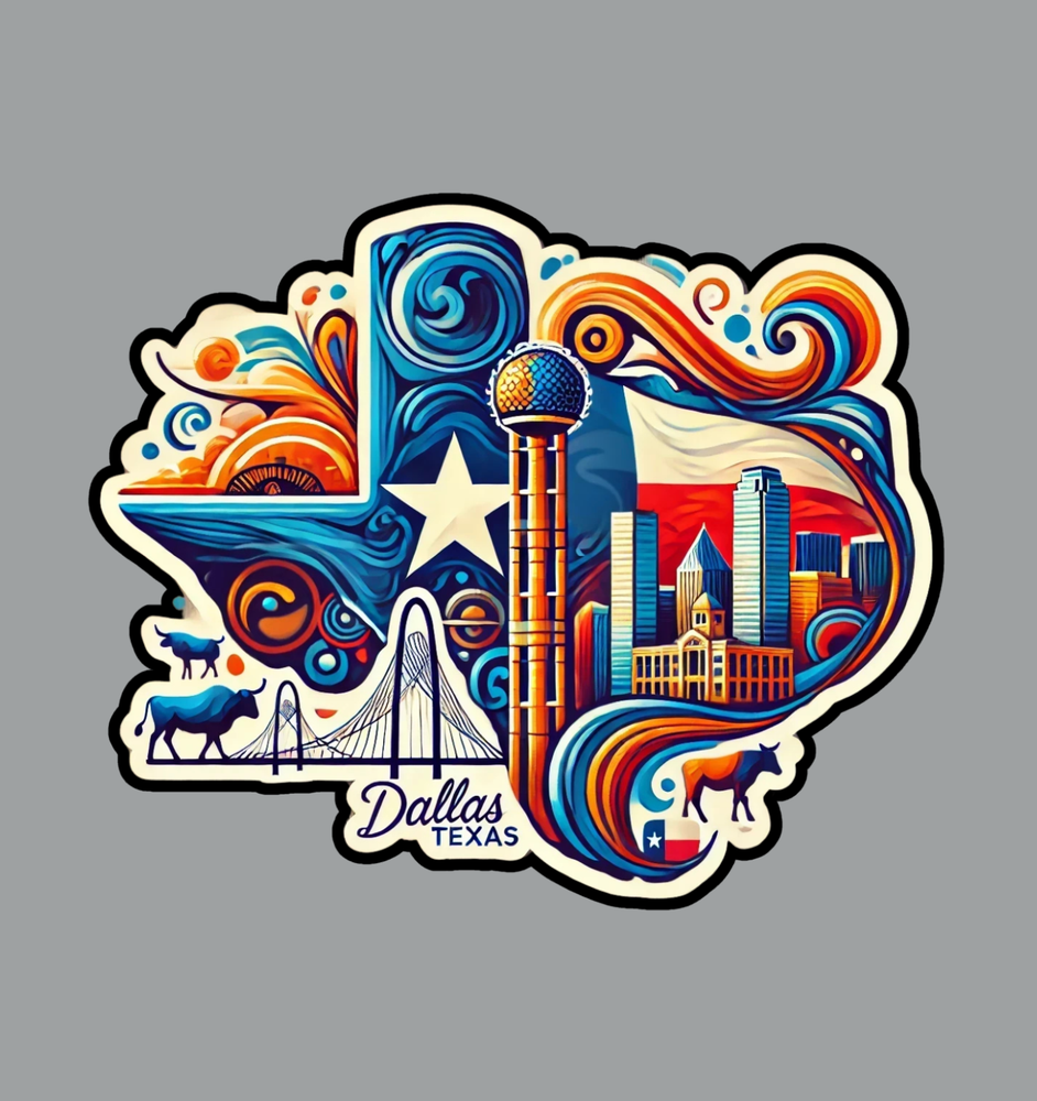 Dallas Texas Skyline Souvenir Fridge Magnet