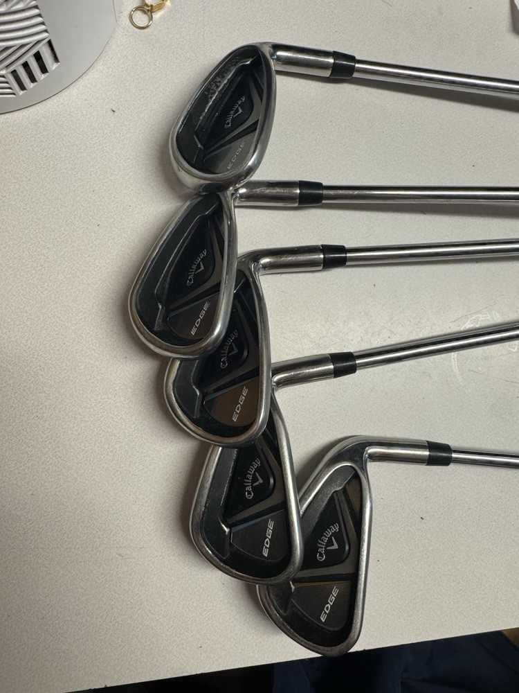 Callaway Edge 6-7-8-9-P Iron Set Regular Flex Steel Shaft Silver Black 5 Clubs