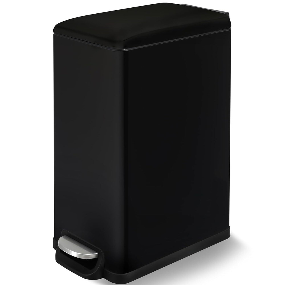 13.2 Gallon Slim Kitchen Trash Can Stainless Steel Step On Kitchen Trash Can