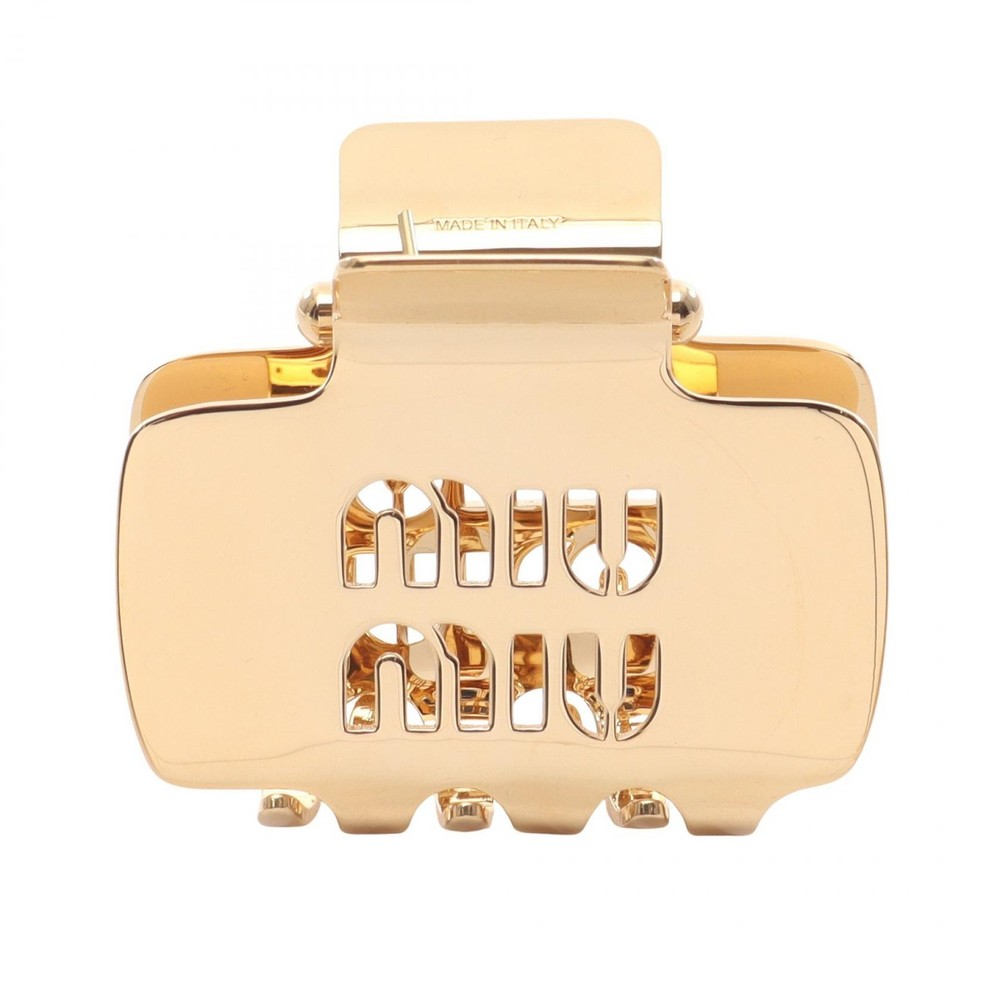 Miu Miu Barrette Hair clip accessory 5IF2192DTUF0056 Gold Plated NEW Women