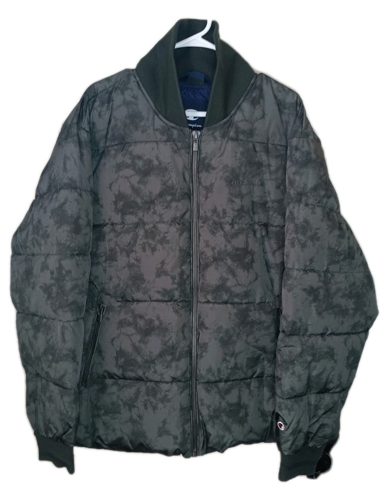 Champion Men's Mid-Weight Puffer Jacket Size XL Gray Camouflage NWT MSRP $120