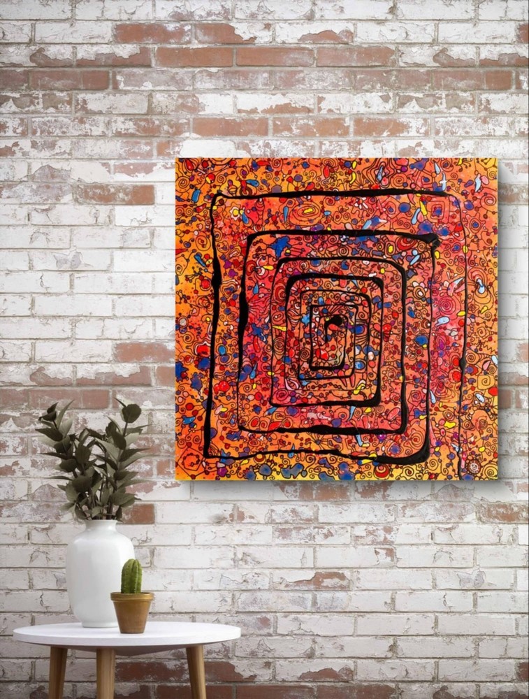 Original  Stretched Canvas UV active Abstract Contemporary Painting to order