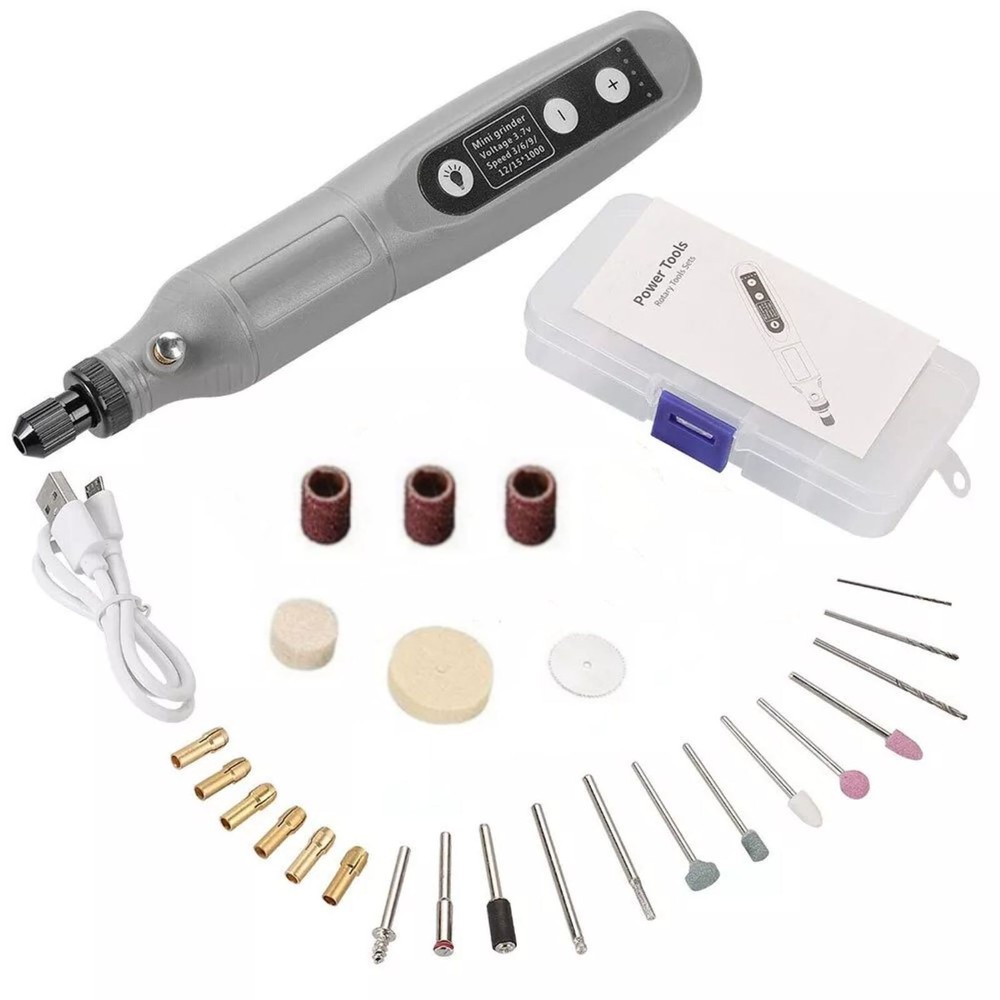 ABS USB Charging Electric Mini Drill Grinder Polishing Pen With Led Light