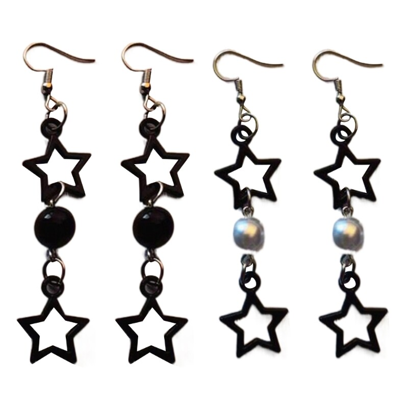 Pentagrams Pendant Earwear Hollow Five Pointed Star Earrings Punk Ornament