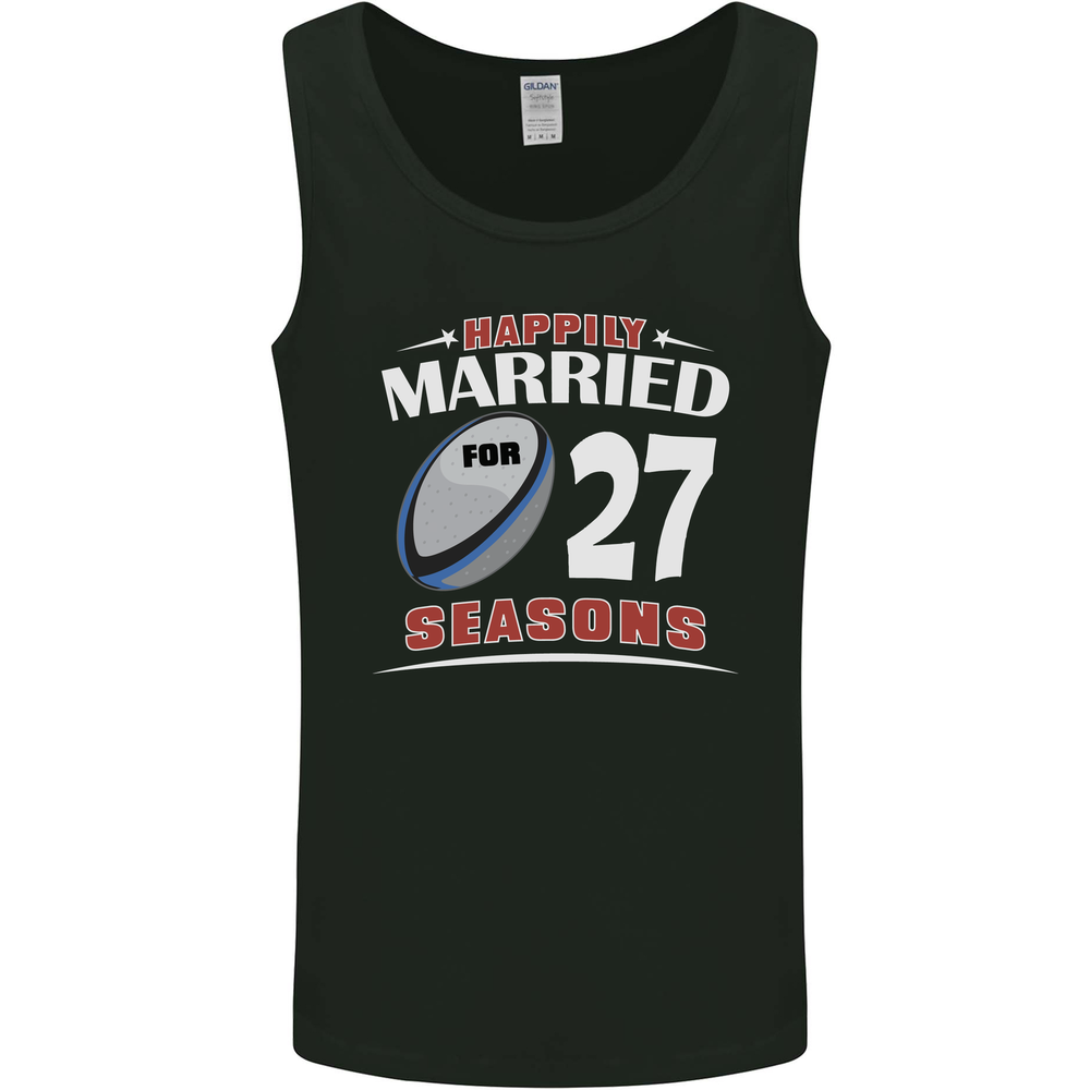 27 Year Wedding Anniversary 27th Rugby Mens Vest Tank Top