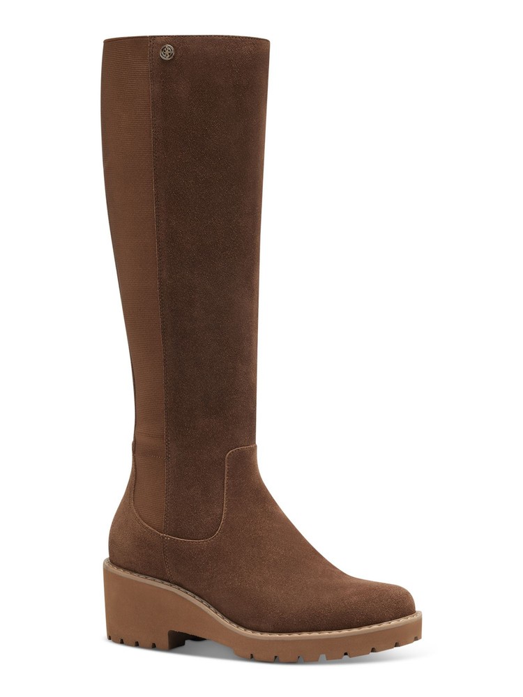 GIANI BERNINI Womens Brown Valensia Round Toe Block Heel Leather Riding Boot 9 M