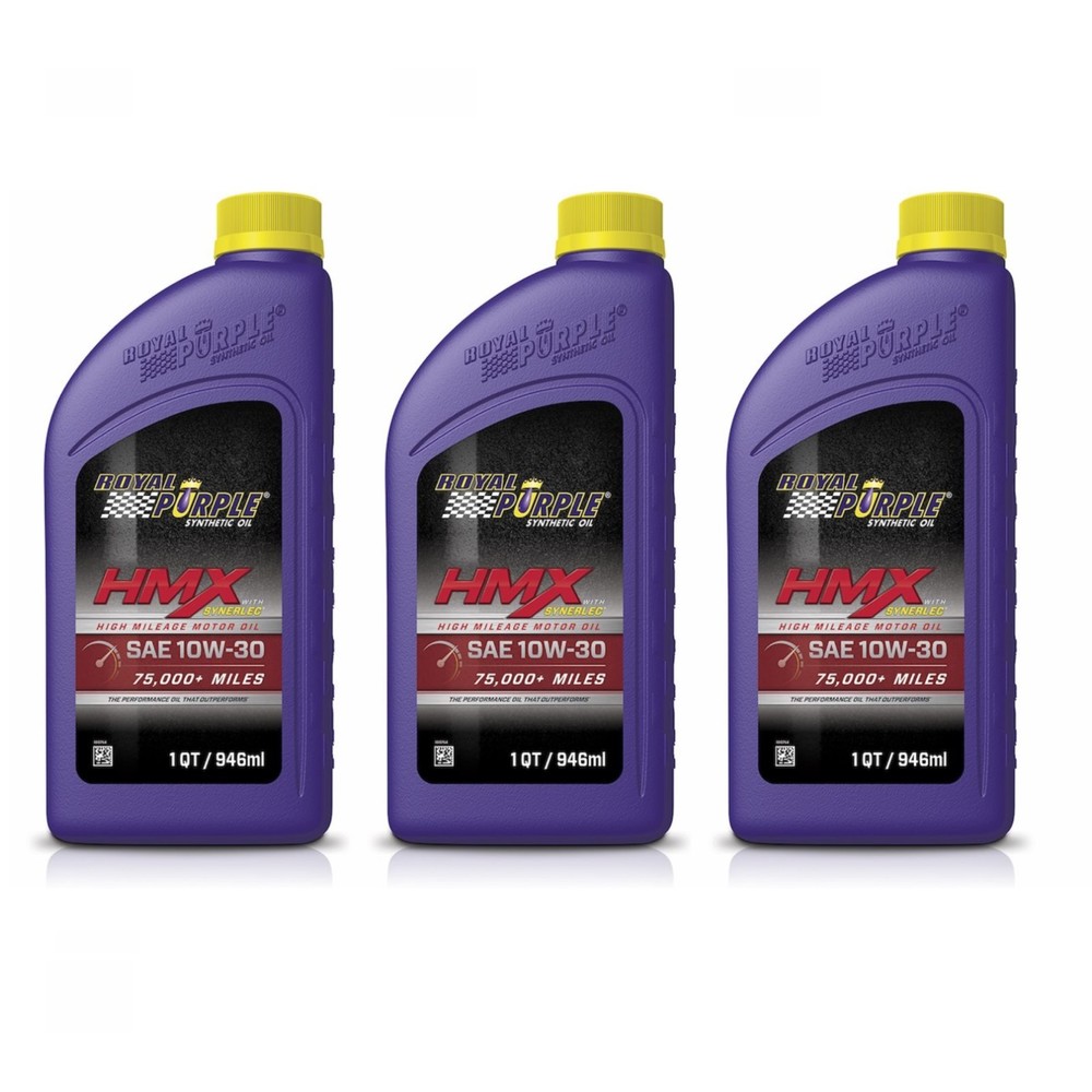 Royal Purple HMX SAE 10W-30 High Mileage Engine Motor Oil 1 Qt. Bottles Set of 3