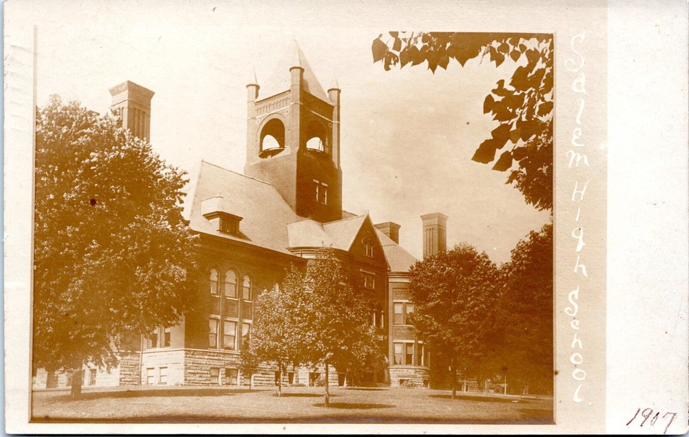 RPPC Salem High School, Fourth Street School, Salem, Ohio - 1907 Photo Postcard