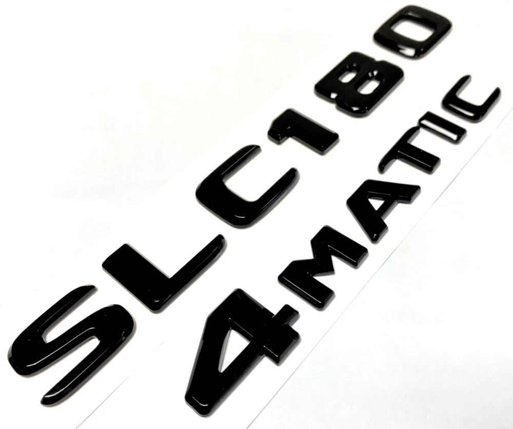 2 SLC180+4MATIC BLACK FOR MERCEDES REAR TRUNK EMBLEM BADGE PLATE DECAL NUMBER