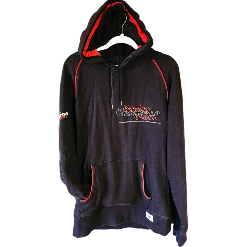 Husqvarna Racing Team XL Fleece Hoodie Black Red Motocross Pullover