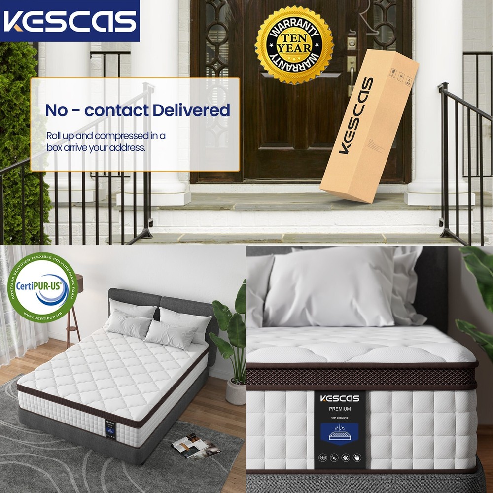 Queen Gel Memory Foam Medium-Firm Mattress for Pressure Relief & Soundly Sleep