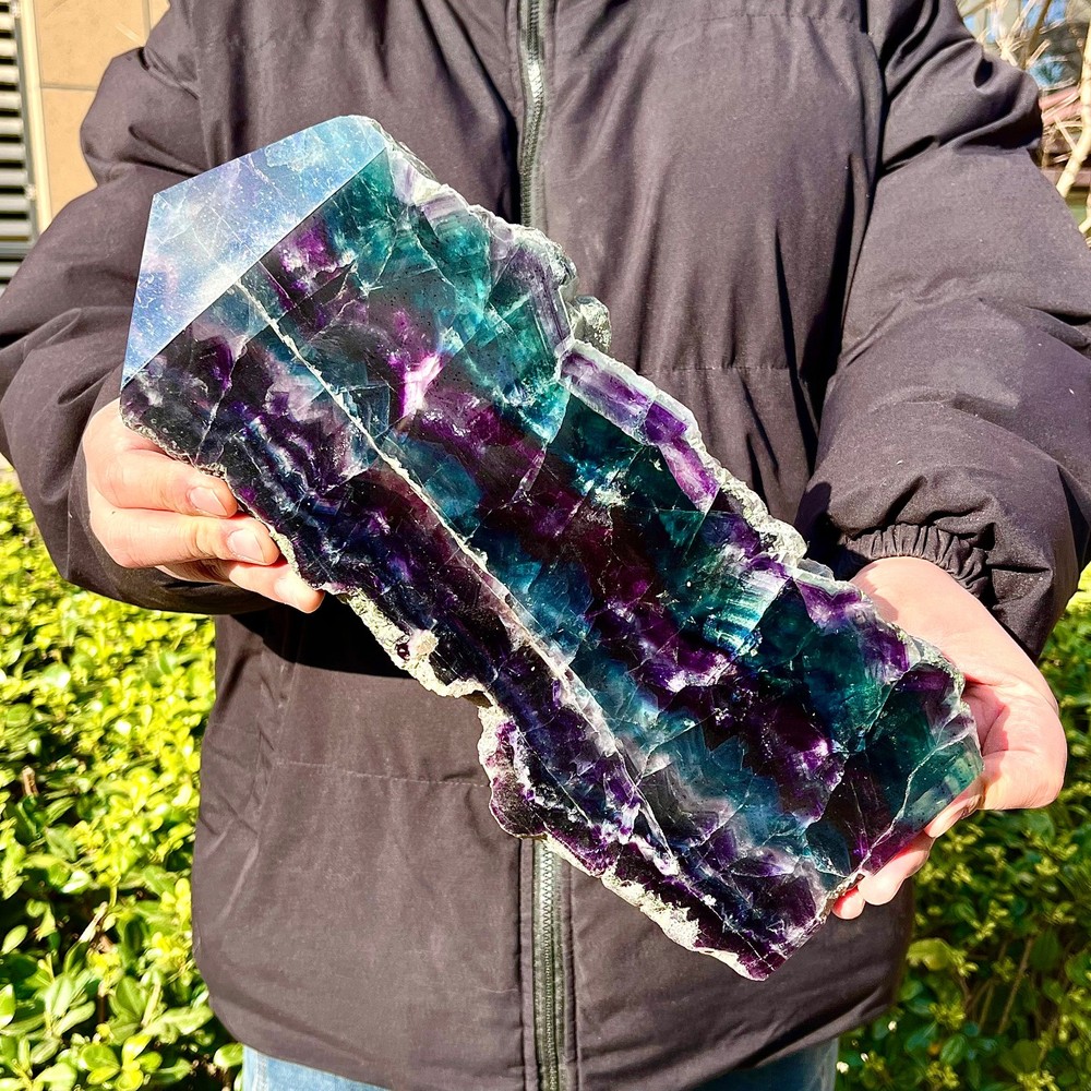 7.15LB Natural Fluorite Crystal Column Magic Wand Obelisk Point Earth Healing