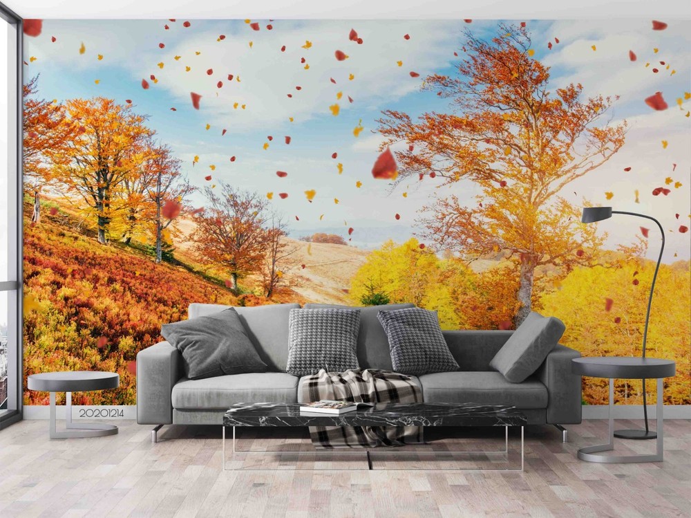 3D Forest Autumn Landscape Wall Murals Wallpaper Murals Wall Sticker 2