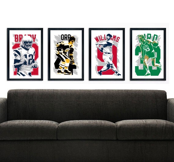 BOSTON GOATS art print/poster FAN PACK 3 PRINTS! Bruins Celtics Red Sox Patriots