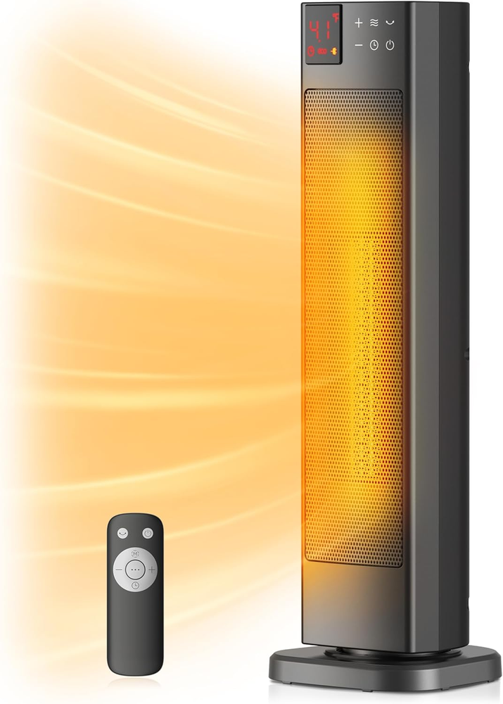 Oscillating Ceramic Tower Indoor Space Heater for Home with Oscillation, Program