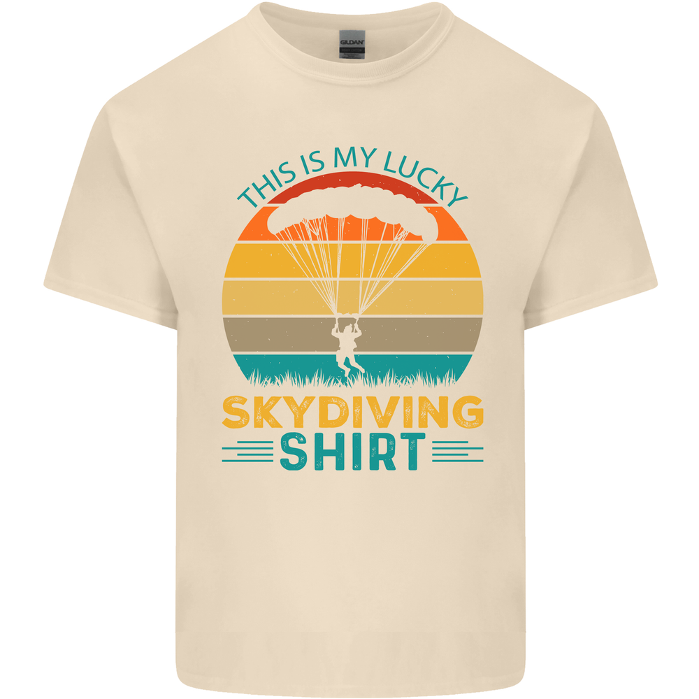 My Lucky Skydiving Funny Skydiver Mens Cotton T-Shirt Tee Top