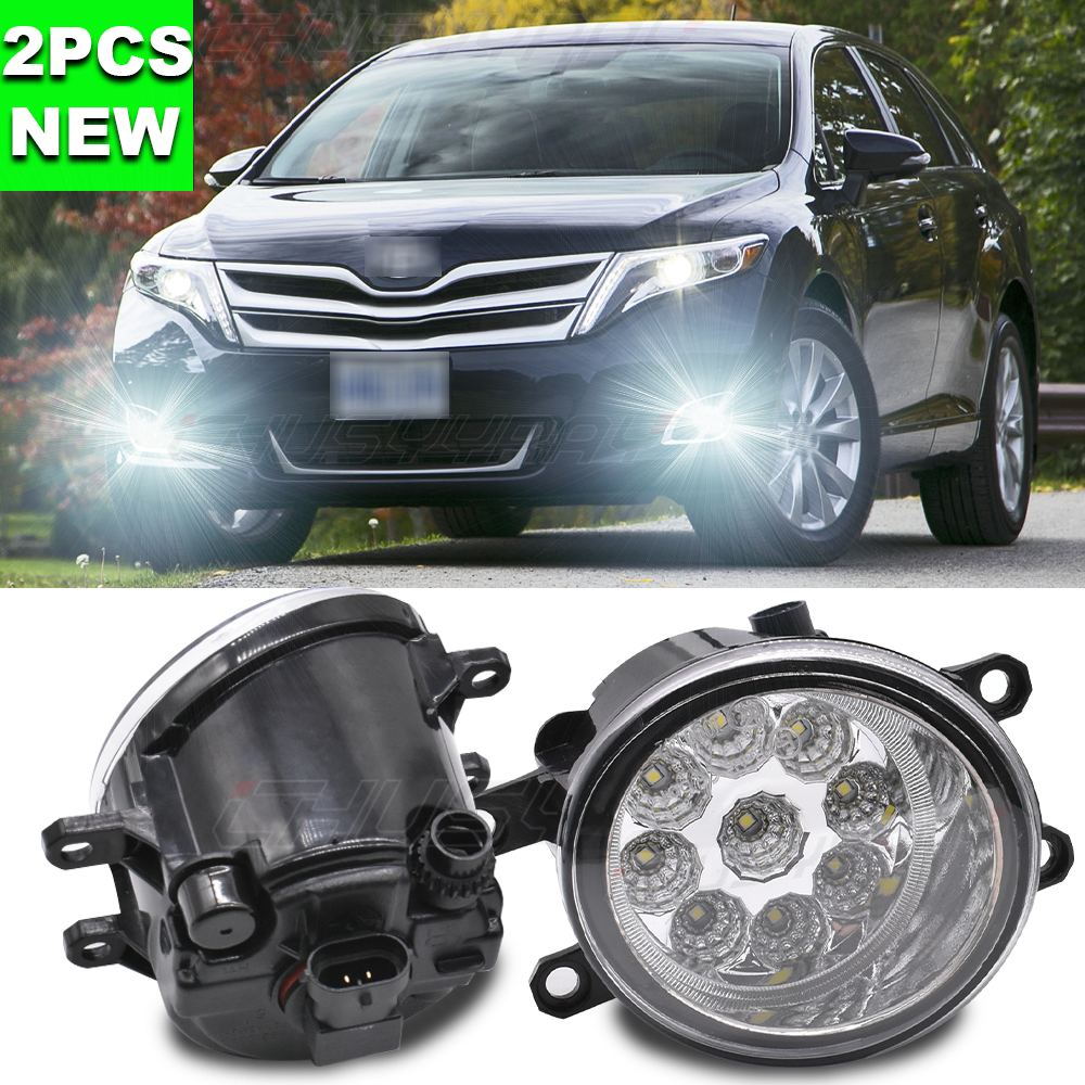 For 2009-2018 Toyota Venza Clear Replacement Fog Light Housing Assembly Pair