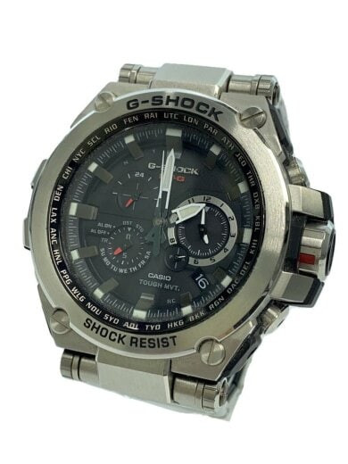 Casio MTG S1000D Solar-Powered Analog Stainless Steel Watch in Black and Silver