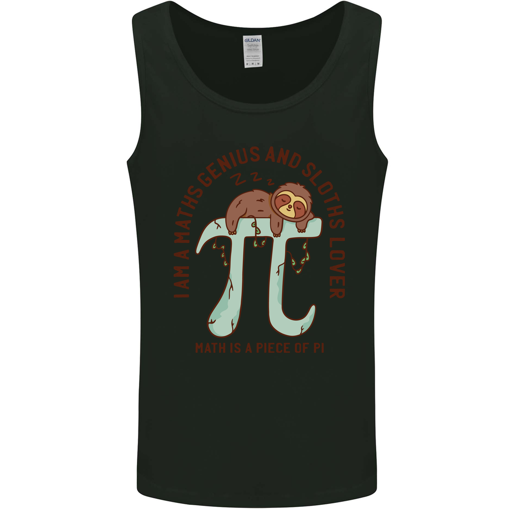 Im a Maths Genius and Sloth Lover Funny Mens Vest Tank Top