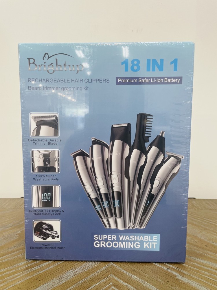 Brightup 18-in-1 Rechargeable Hair Clipper & Beard Trimmer Grooming Kit
