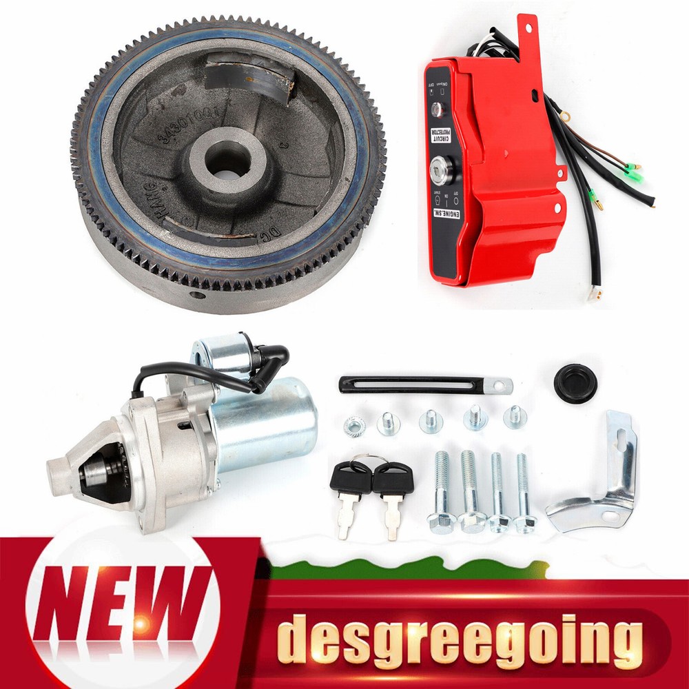 Electric Start Kit Engine Starter FlyWheel Motor For Honda GX390 13HP 11HP