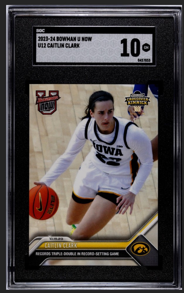 2023-24 Caitlin Clark U12 Bowman U Now SGC 10 Gem Mint Card
