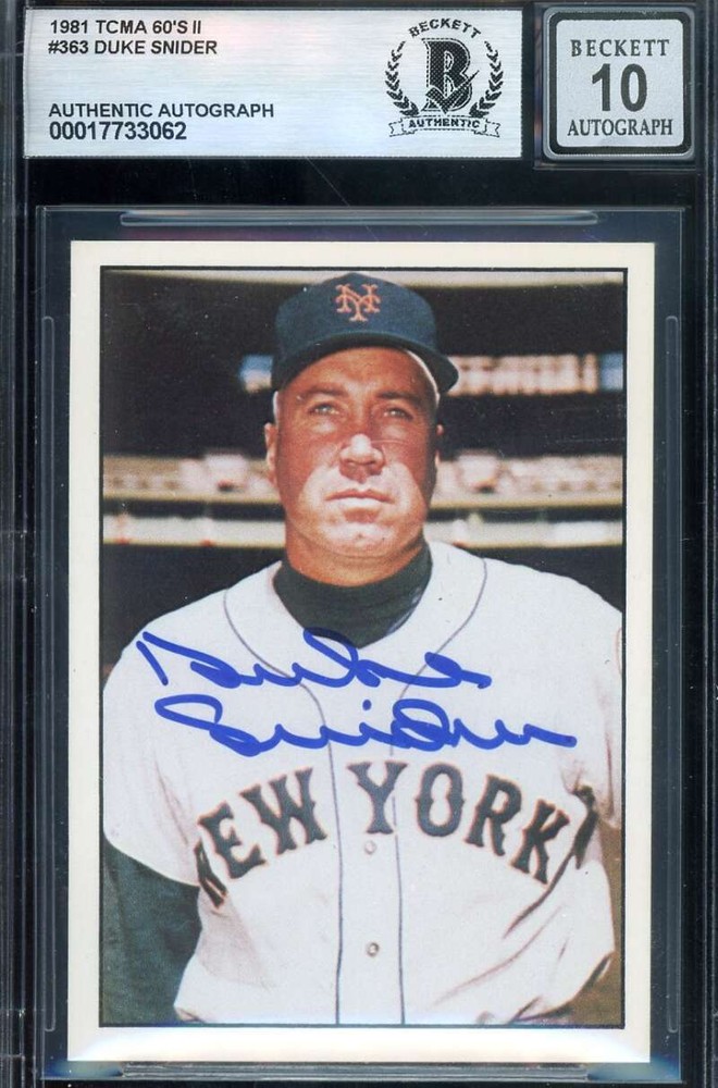 Duke Snider Gem Mint 10 Beckett BAS Signed 1981 TCMA The 60s Autograph