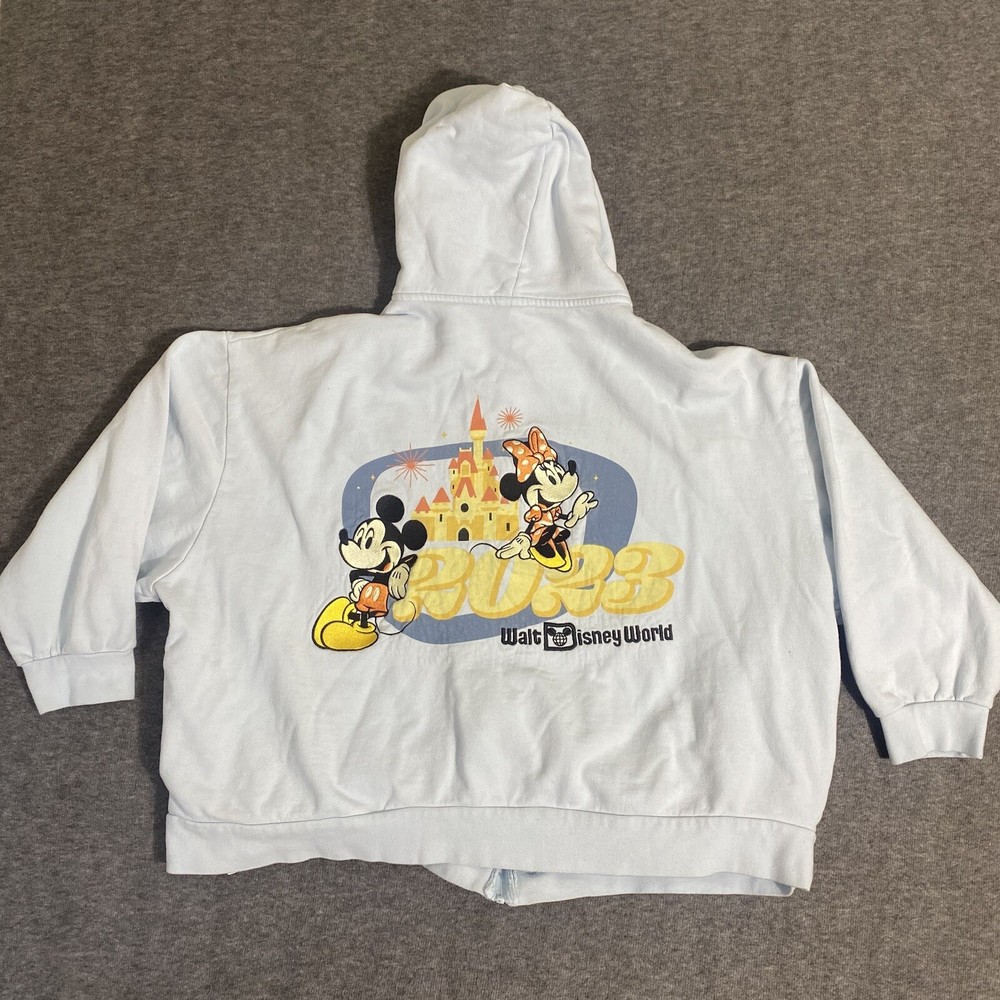 Walt Disney World Jacket Sweatshirt Women’s 3XL Blue Mickey Minnie Mouse 2023 3X