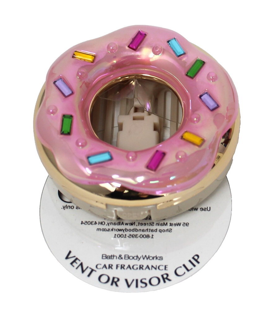 Bath & Body Works Sparkle Donut Scentportable Car Visor or Vent Clip Pink