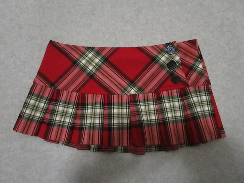 Charlotte Russe Skirt Womens Medium Red Plaid Pleated Mini Schoolgirl Y2K